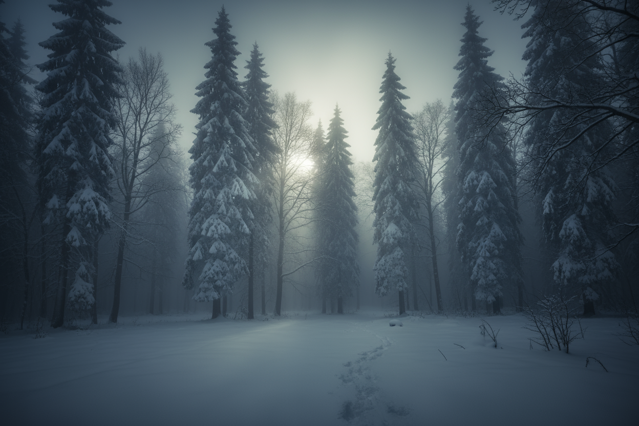 winter moody forest